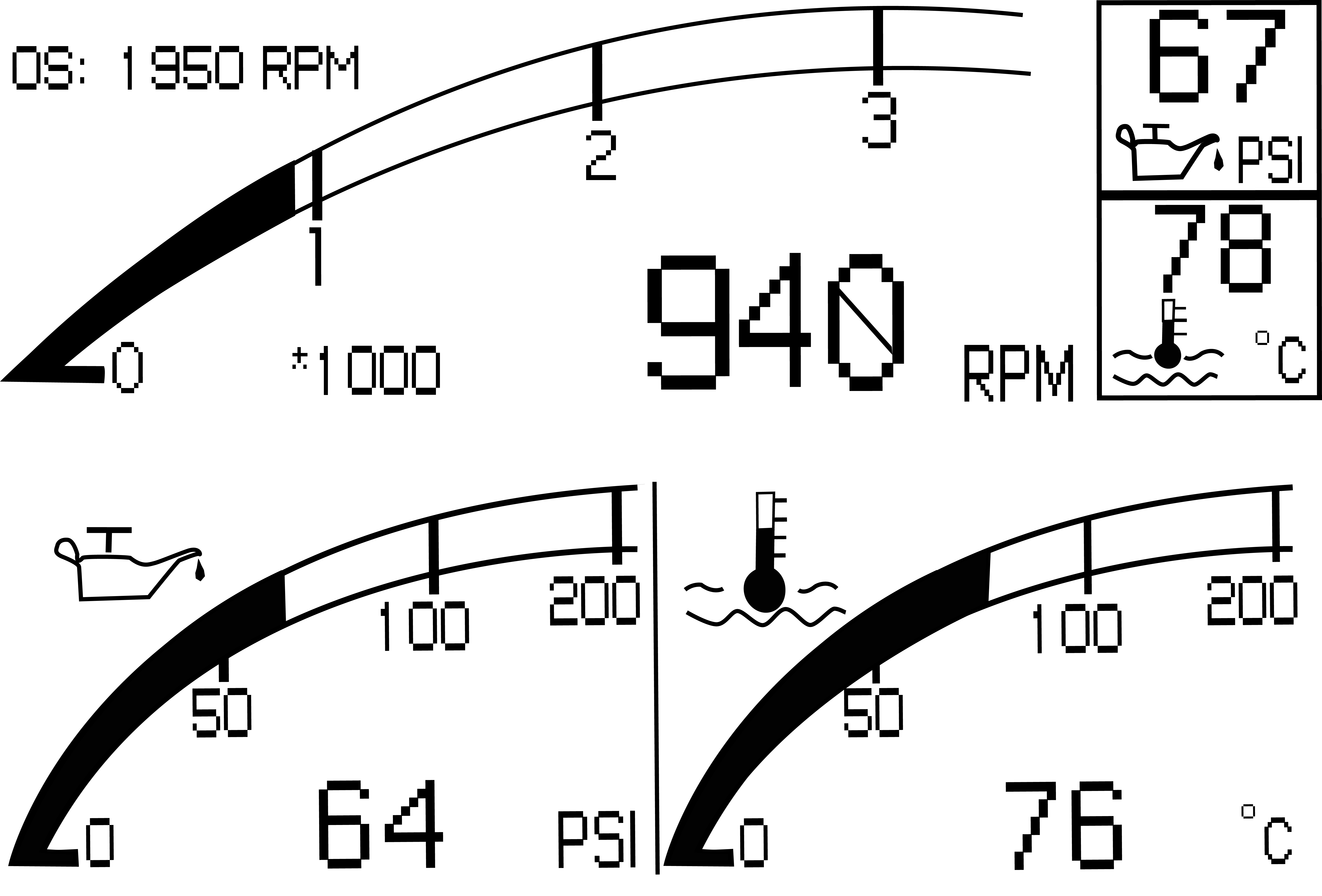 A picture of the k37 display screen
